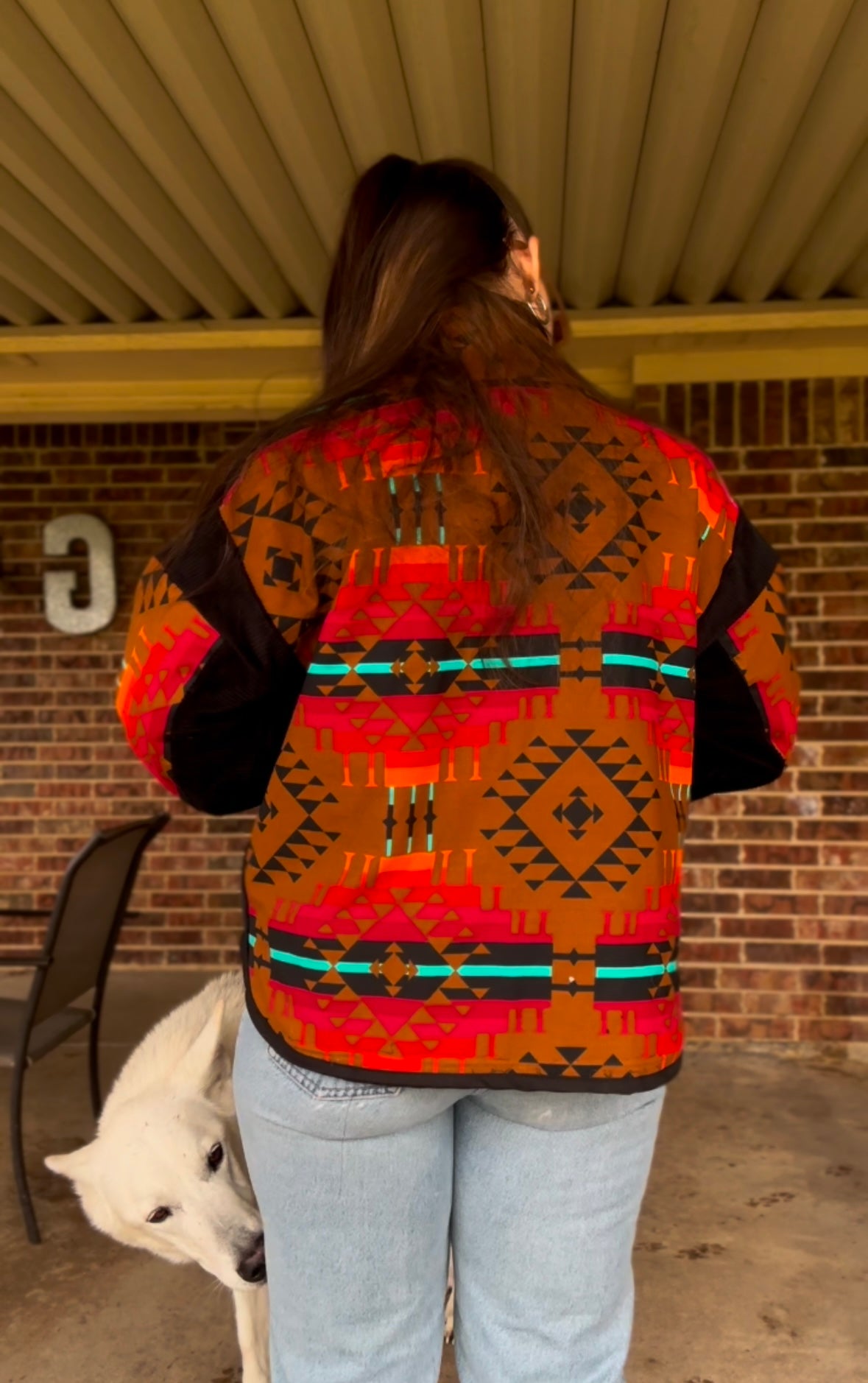 Aztec Print Coat XL